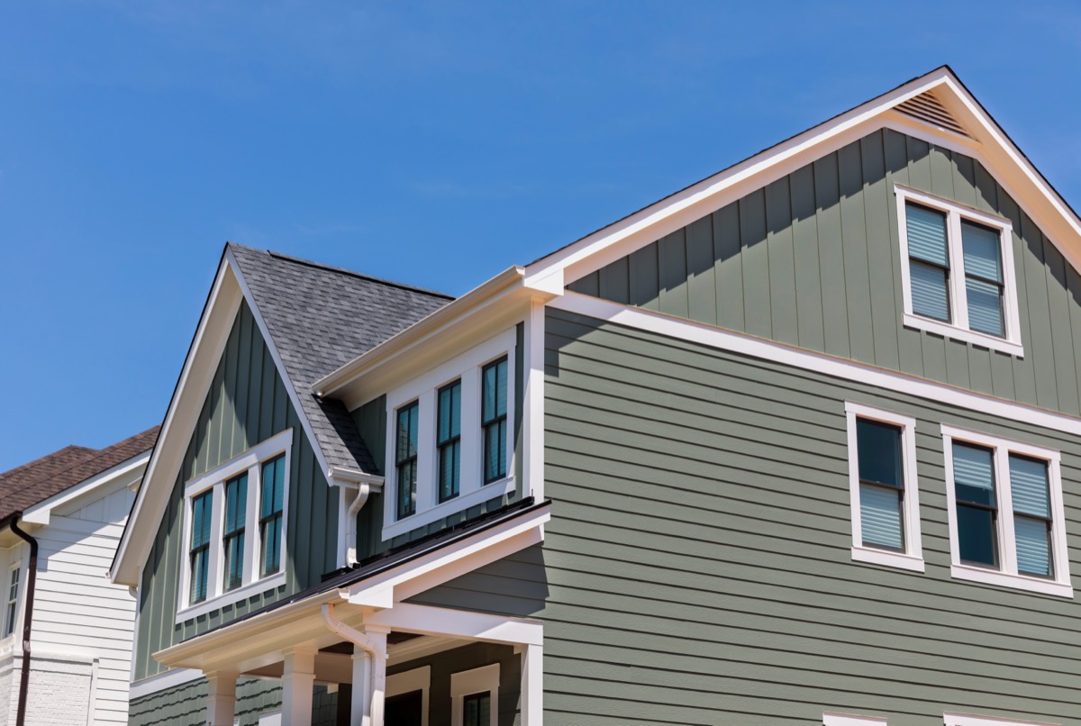 Two-storey house with lap siding
